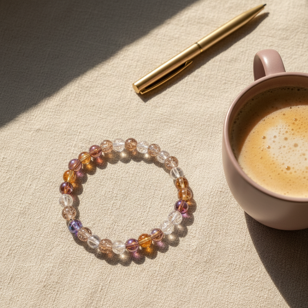 Amber Purple Crackle Bracelet