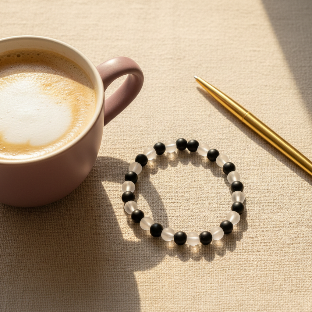 Black Frosted White Bracelet