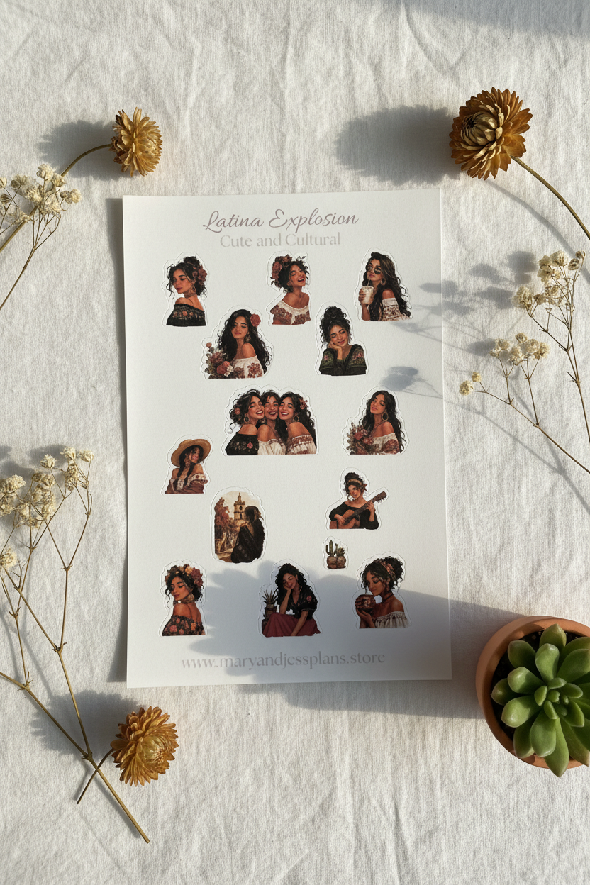 Latina Explosion Sticker Sheet | 6x9 Planner & Journal Stickers