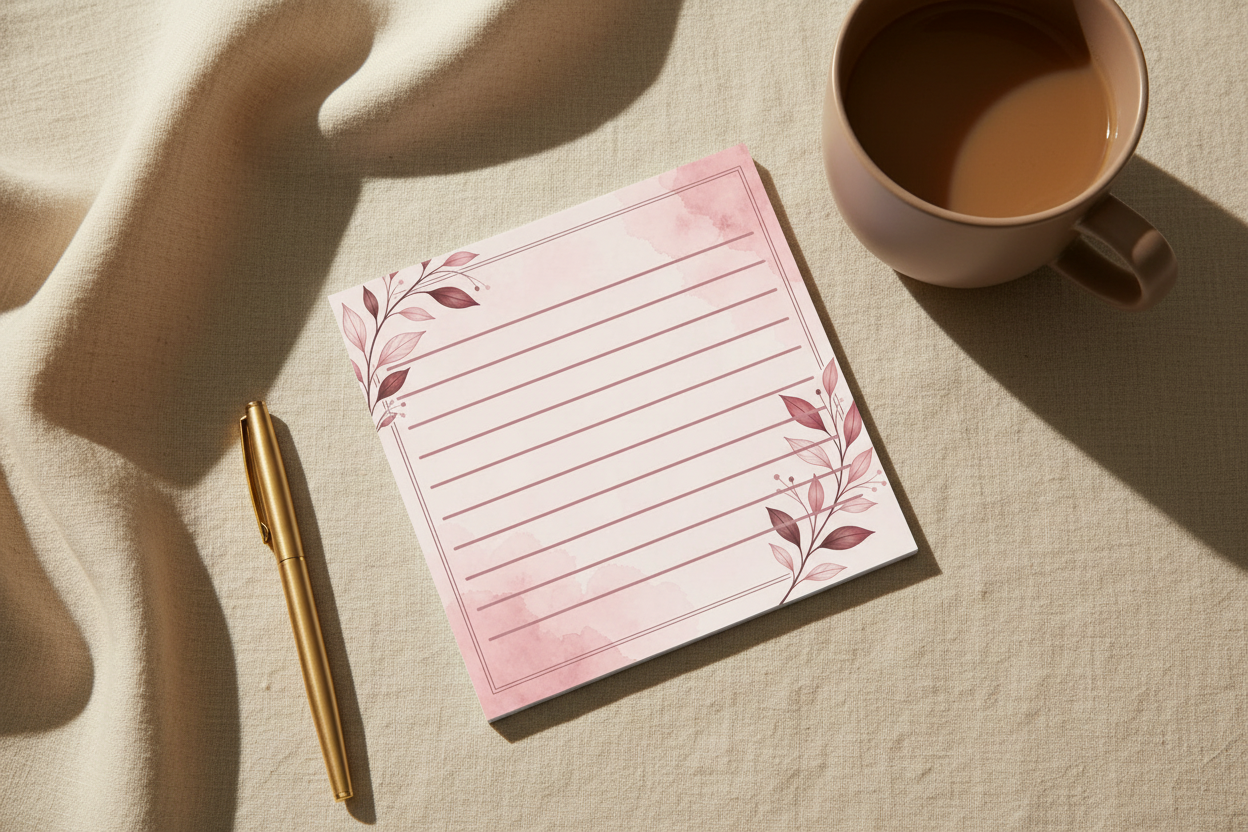 Note Pad with Lines Styled Flat Lay