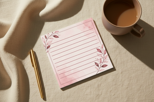 Note Pad with Lines Styled Flat Lay
