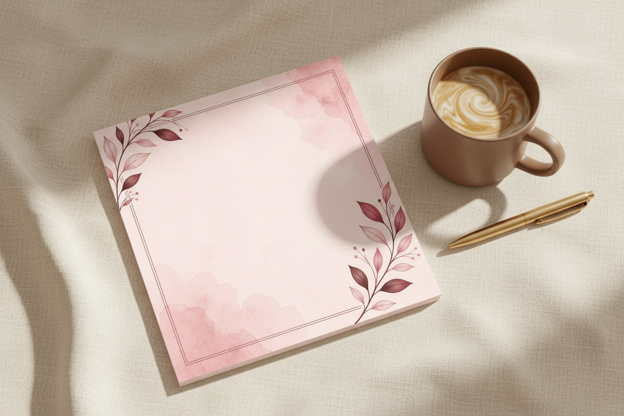Notepad Styled Flat Lay