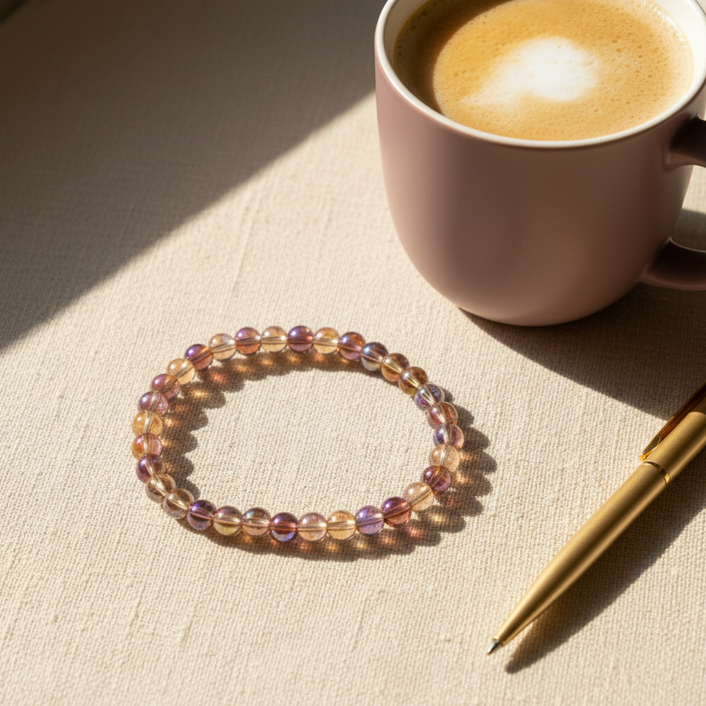 Purple Amber Iridescent Bracelet