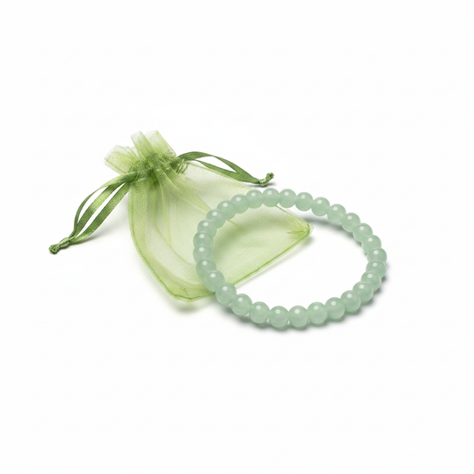 Sage green bracelet with pouch