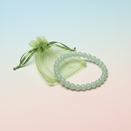 Sage green bracelet with pouch