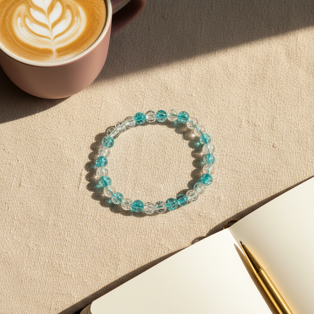 Teal Crackle Bracelet Enhanced